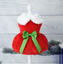 Christmas Dog Dresses for Small Dogs Pet Dress Xmas Bow Dress Christmas Cosplay  - £50.07 GBP