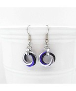 Asexual pride earrings, ace pride chainmail love knot jewelry - £12.01 GBP