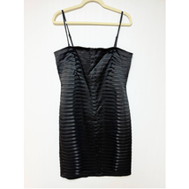 Calvin Klein Womens Black Satin Dress Pleated Bandage 12 - £35.03 GBP