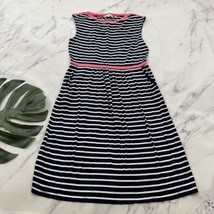 Boden Eleanore Jersey Dress Size 10 Navy Blue White Striped Boat Neck Po... - $35.63