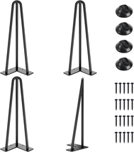 SMARTSTANDARD Hairpin Table Legs 14 Inch, 1/2&#39;&#39; in Diameter 3 Rods, Metal Home D - £33.95 GBP