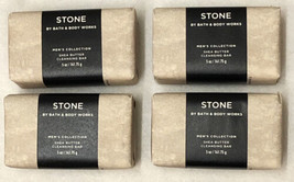 X 4~Bath &amp; Body Works STONE Shea Butter Cleansing Bar Soap bar Gift Mens - £19.18 GBP
