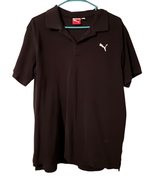 Puma L Polo Sport Lifestyle Short Sleeve Shirt Black White Logo - £8.87 GBP