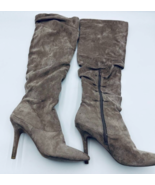 Charles David Womens Over Knee Boots Size 10 Beige Faux Suede 5&quot; Stilett... - £38.91 GBP