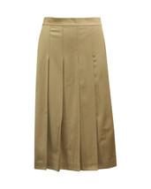 Theory Panel Pleated Midi Skirt In Virgin Wool Women Brown S - £94.06 GBP