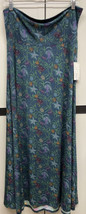 NEW 2.0 LuLaRoe Large Teal Purple Green Orange White Floral Slinky Maxi Skirt - £34.41 GBP