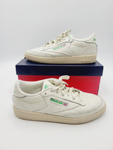 Reebok Women’s Club C 85 Tennis Shoes Chalk/Green Leather US Size 8.5 BS... - $37.36