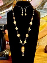Handcrafted Wooden Beaded Necklace Set - £30.85 GBP