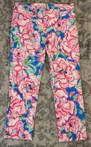 Lilly Pulitzer Pants Womens 4 Capri Flutter Blue Lucky Charm Floral Print Pink - £23.35 GBP