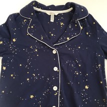 Soma Pajama Lounge Top Stars Blue Moon Button Down Womans XS  PJ Excellent - £11.82 GBP