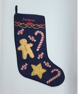 VTG LANDS END Wool Needlepoint Christmas Stocking Gingerbread Man Candy ... - $861.91 MXN