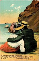 Vintage Postcard Couple on Beach 1908 Romance Love Daydreaming Humor Soulmate - £6.40 GBP
