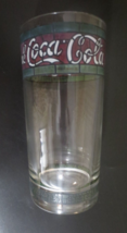 Drink Coca-Cola Cleartall Glass with Tiffany band on top and bottom - £2.73 GBP