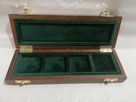 Boxset Pouch in Wood for Coins 4 Boxes 1 31/32x1 31/32in in Velvet Italy... - £48.07 GBP+