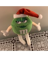 Mars M and M Man Green Stuffed Plush Character Ornament 7 Inch Red Santa... - £9.47 GBP