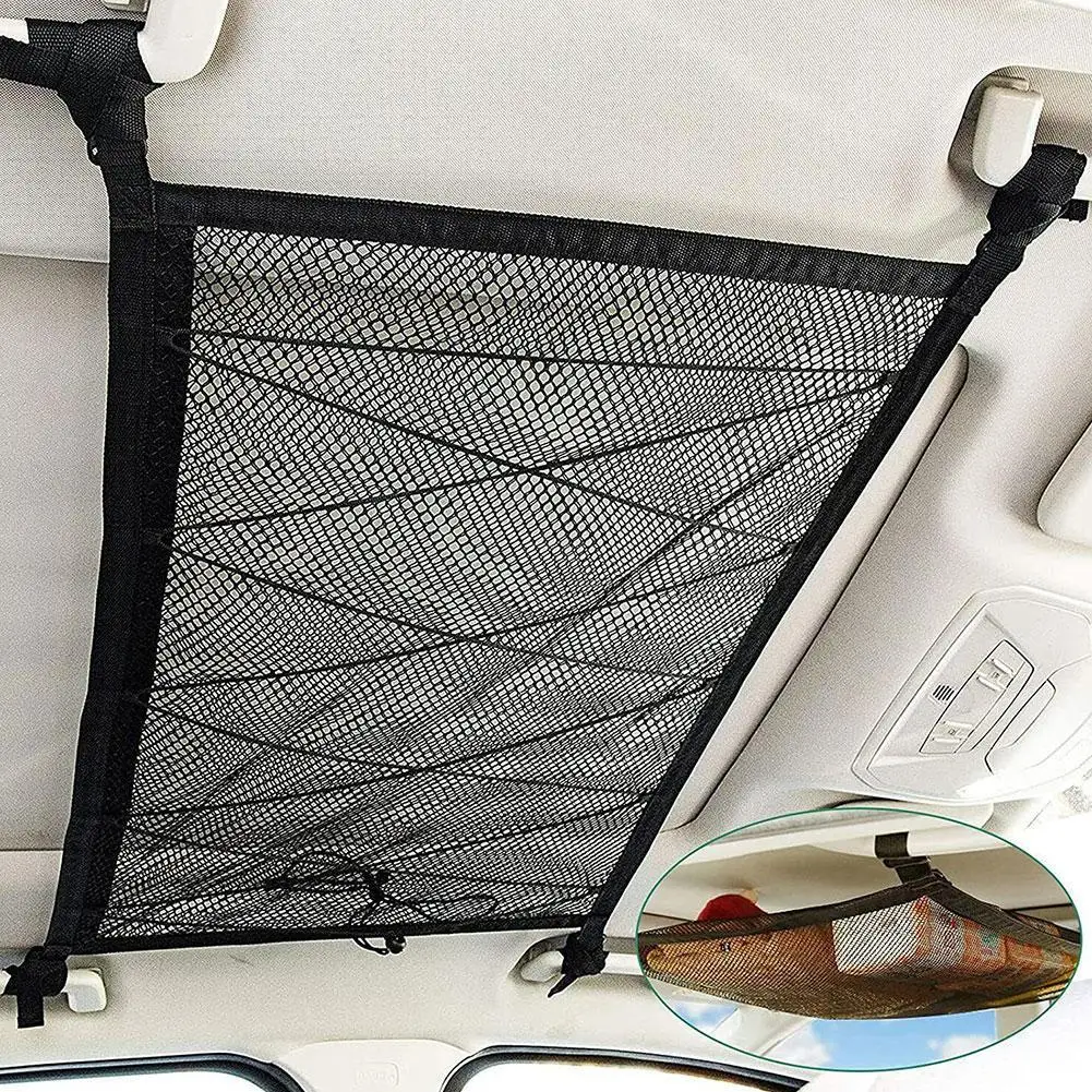 SUV Car Ceiling Storage Net Pocket Car Roof Bag Interior Net Breathable Tidying - £16.79 GBP