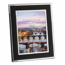 Impressions Stylish 5&quot; x 7&quot; Black &amp; Silverplated Frame FS202P Wedding Family fri - £11.37 GBP