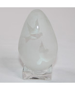 Frosted Glass Egg Shaped With Birds Etched Designs With Stand Art Glass Egg - €8,30 EUR