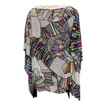Bisou Bisou Michele Bohbot Women’s Sheer Poncho Top Y2K– Abstract Multic... - $411.87 MXN