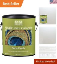 1 gal ME196 Pearl White Metallic Paint Collection, Satin Water-Based Dec... - $173.05