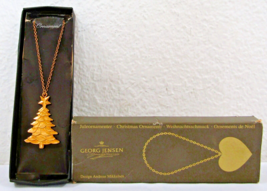 Georg Jensen Christmas Tree Ornament Denmark Gold Plated With Original Box - £54.32 GBP