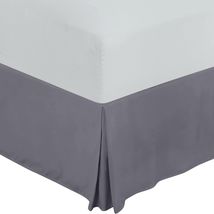 Grey Bedding 16&quot; Drop Bed Skirt Pleated Dust Ruffle Hotel Quality Bed Skirt - £22.32 GBP+