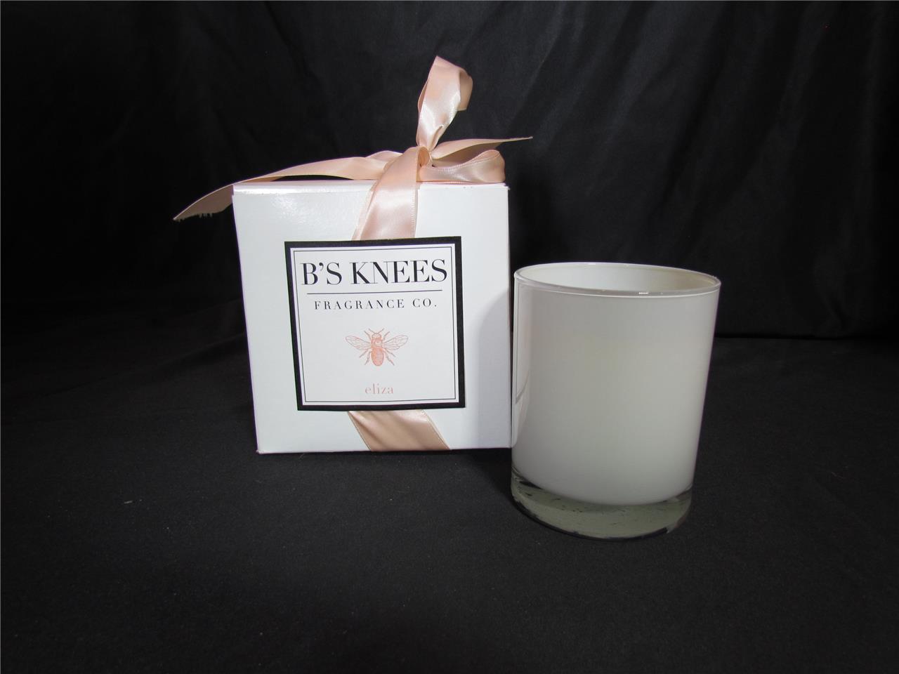 New In Box B's Knees Fragrance Co Eliza 1 Wick Candle White Glass - £26.14 GBP