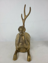 Vintage Brass Reindeer Elk Deer Buck Container Dish Missing One Antler - £28.27 GBP