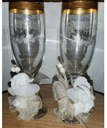 Nuestra Boda Our Wedding Crystal Champagne Toasting Flutes Cut Pasabahce... - $32.57