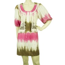 Jus D&#39; Orange Tie Dye Pink Brown Mini Length Crochet Summer Beach Dress ... - $1,002.06 MXN
