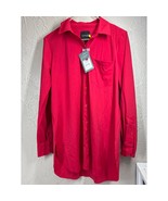 Lysse Schiffer Button Down Shirt Rich Currant Red Stretch Tunic Top Size... - $1,116.54 MXN