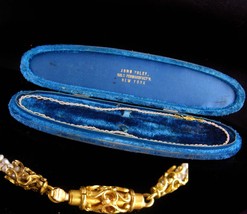 1800s GEORGIAN 14KT GOLD 900 Pearl necklace in original box antique Jewelry  - £961.55 GBP