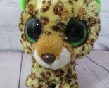 Ty Beanie Boos Speckles the Leopard 6&quot; solid green eyes purple tush tag ... - $10.39
