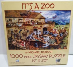 Its A Zoo Noahs Ark 1000 Piece Jigsaw Puzzle Sealed SunsOut 19X30 Michae... - $27.71