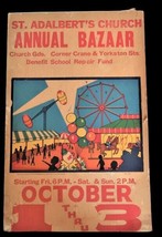 Vtg Neal Walters Poster Corp Circus Bazaar Schenectady NY St. Adalbert&#39;s Church - £79.92 GBP