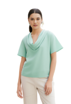 Women Top Unbranded Women Mint Green Polyester Draped Front Neckline Top... - $11.51 CAD