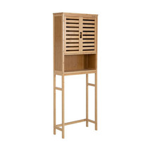 Bamboo Over The Toilet Storage Cabinet Bathroom with Adjustable Shelf-Na... - $138.49