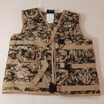 Underwraps Teen/Youth Brown Camo Army Vest Measured Chest 38&quot; - $13.90