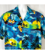 Aloha Republic Tropical Sunrise Vtg Hawaiian Shirt Large Mens Slim 45x30... - £28.09 GBP