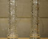 Princess House Crystal Glass Fantasia Pattern Clear Candlesticks Vases - $24.74