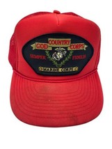 Marine Corps Hat Trucker Mesh Semper Fidelis Vintage God Country Corps Red - £18.76 GBP