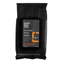 Every Man Jack Wipes Facial Oil Defense Volcanic Clay, 30 Ct - £27.90 GBP