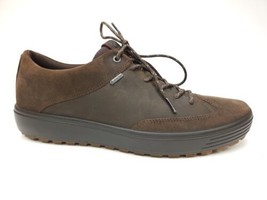 ECCO SOFT 7-TRED GTX GORE-TEX HYDROMAX COFFEE NUBUCK/SUEDE MEN&#39;S SZ 10 EUC - £46.89 GBP