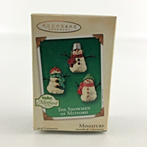 Hallmark Keepsake Christmas Ornament The Snowmen Of Mitford Miniature 3pc Set - £15.53 GBP