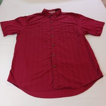 GH Bass &amp; Co Men&#39;s Red Cotton Button-Down Collar Shirt Short Sleeve Size... - €10,14 EUR