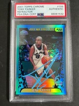 2001 Topps Chrome Refractor #155 Tony Parker Signed Card PSA Slabbed Autographed - £707.03 GBP
