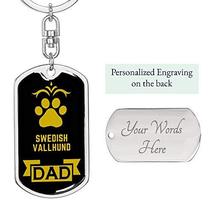 Dog Dad Gift Swedish Vallhund Swivel Keychain Stainless Steel or 18k Gold - £32.40 GBP