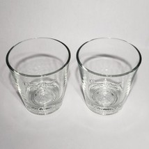Set of 2 Vtg Crown Royal Whisky Embossed Rocks Glasses Indented Weighted Base - £10.33 GBP