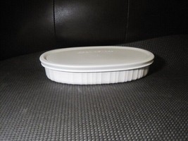 Vintage Corning Ware F-23-B French White Oval Baking Dish 700ml W/ NEW Lid - £21.80 GBP