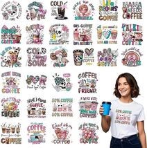 Dtf Transfers Ready to Press - 30Pcs Coffee Iron on Transfers for Tshirt... - $21.40
